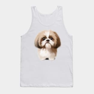 Cute Shih Tzu Drawing Tank Top